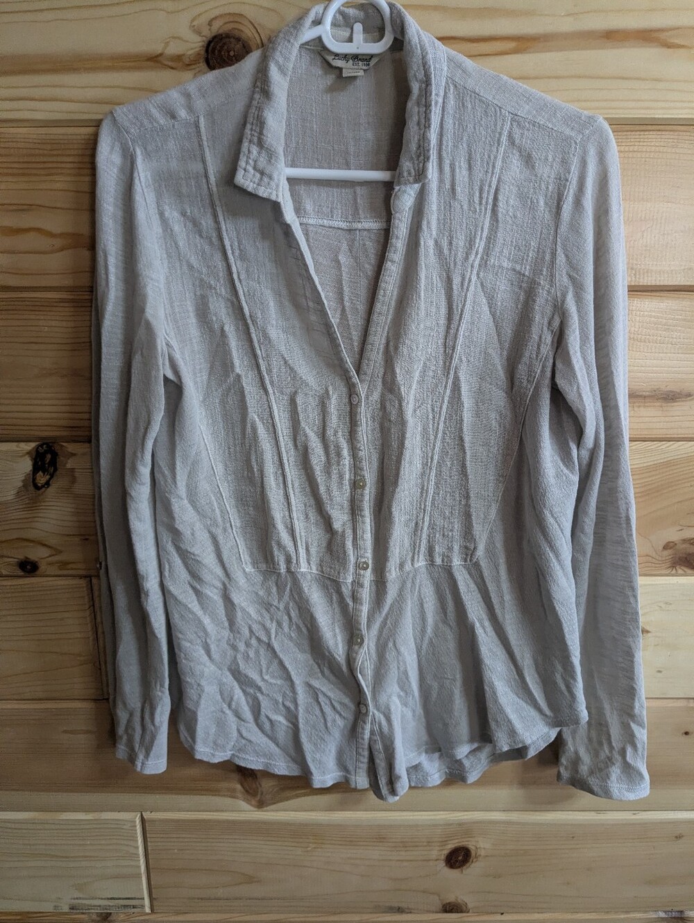 Lucky Brand Small Button Shirt Grayish Color